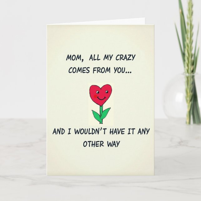 Smiling Heart Moms Day Card (Front)