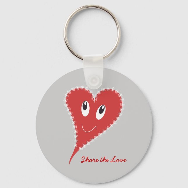 Smiling Heart Valentine’s Keychain (Front)