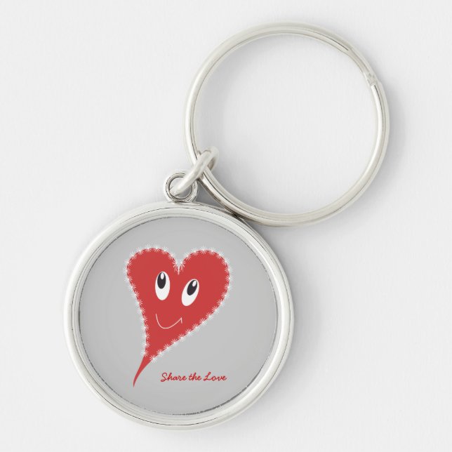 Smiling Heart Valentine’s Keychain (Front)