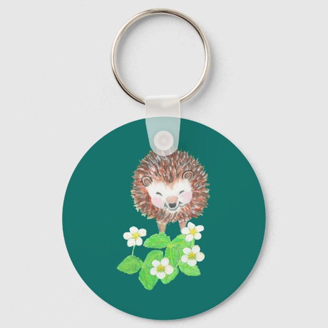 Smiling Hedgehog Keychain (Front)