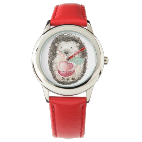 Smiling Hedgehog with Apple Personalized Watch