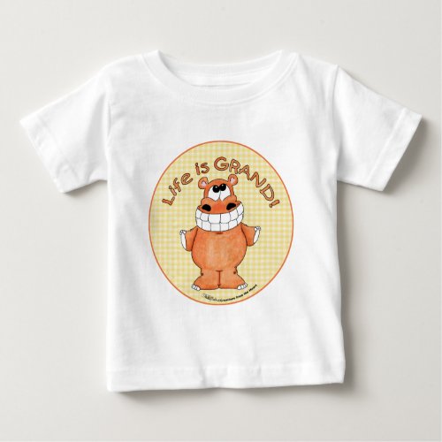 Smiling Hippo_Life is Grand Baby T_Shirt