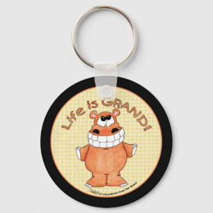 Smiling Hippo-Life is Grand Keychain