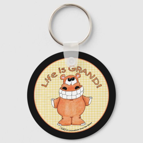 Smiling Hippo_Life is Grand Keychain