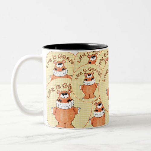 Smiling Hippo_Life is Grand Two_Tone Coffee Mug
