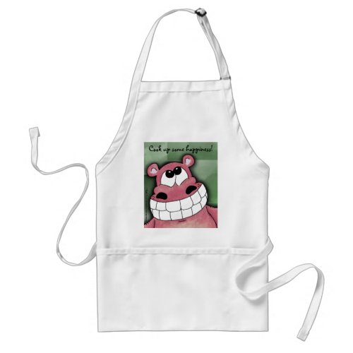 Smiling Hippo_Pink Adult Apron