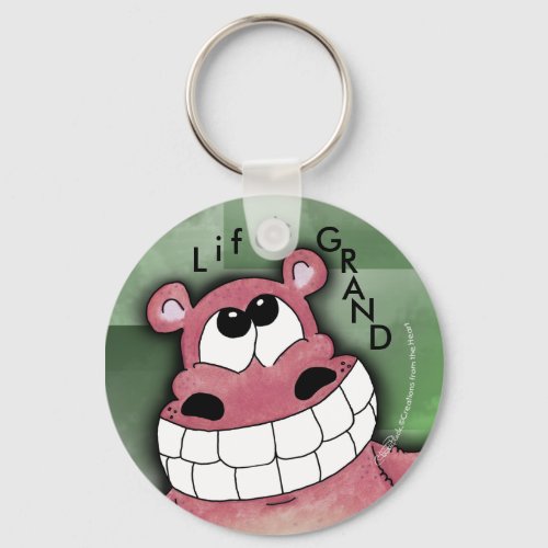 Smiling Hippo_Pink Keychain