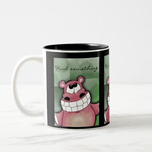 Smiling Hippo_Pink Two_Tone Coffee Mug