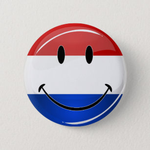 Smiling Holland Netherlands Flag Button