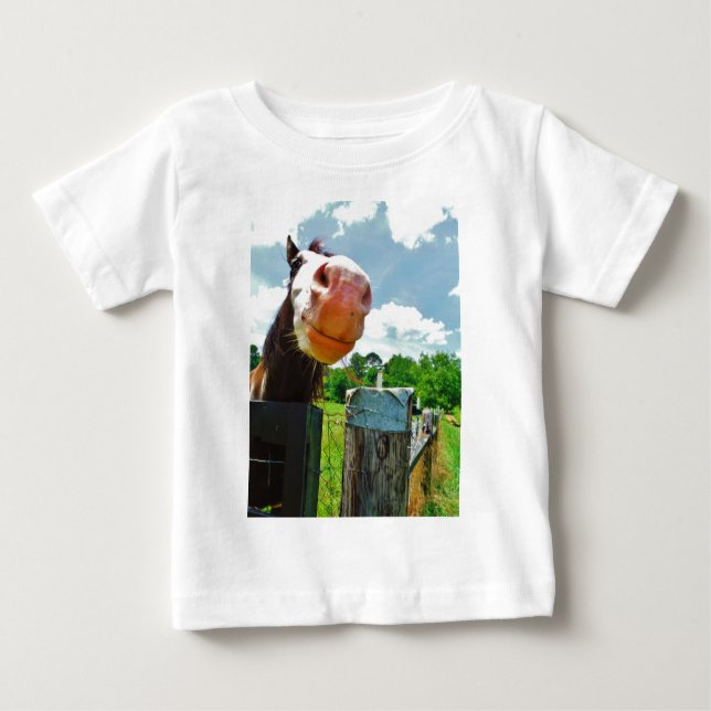 Smiling Horse Baby T-Shirt (Front)