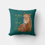 Smiling Horse Bible Quote Throw Pillow at Zazzle