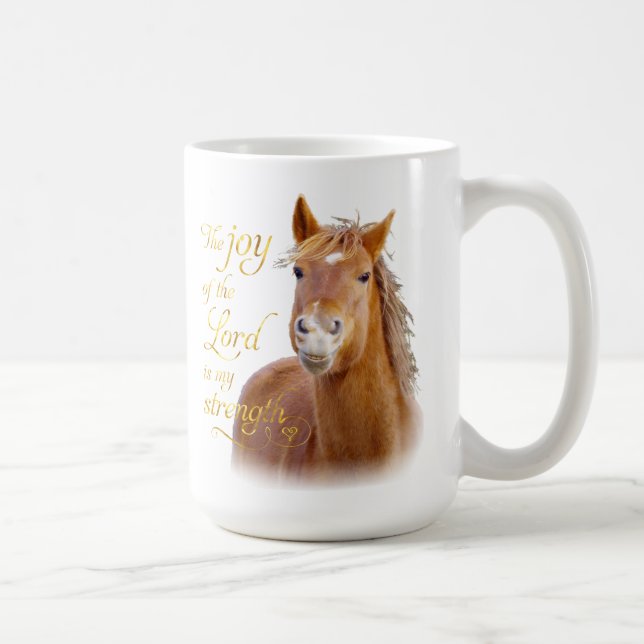 Smiling Horse Bible Verse Mug (Right)