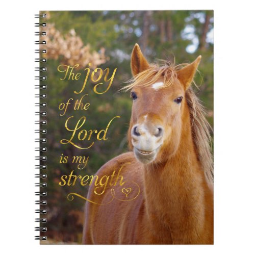 Smiling Horse Bible Verse Photo Notebook