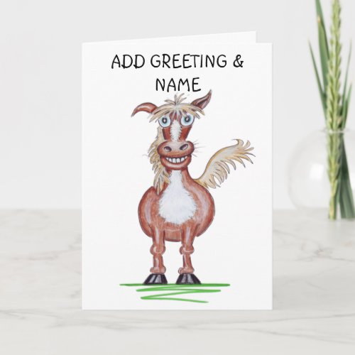 Smiling Horse  Card