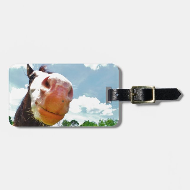 Smiling Horse Luggage Tag (Front Horizontal)