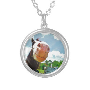 Smiling Horse Silver Plated Necklace