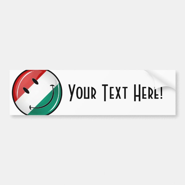 Smiling Hungarian Flag Bumper Sticker (Front)