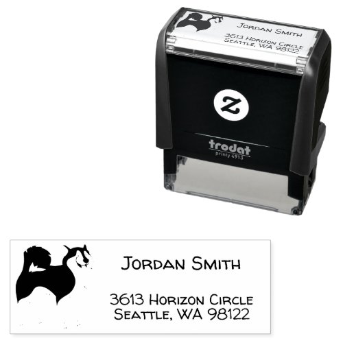 Smiling Husky Return Address Self_inking Stamp