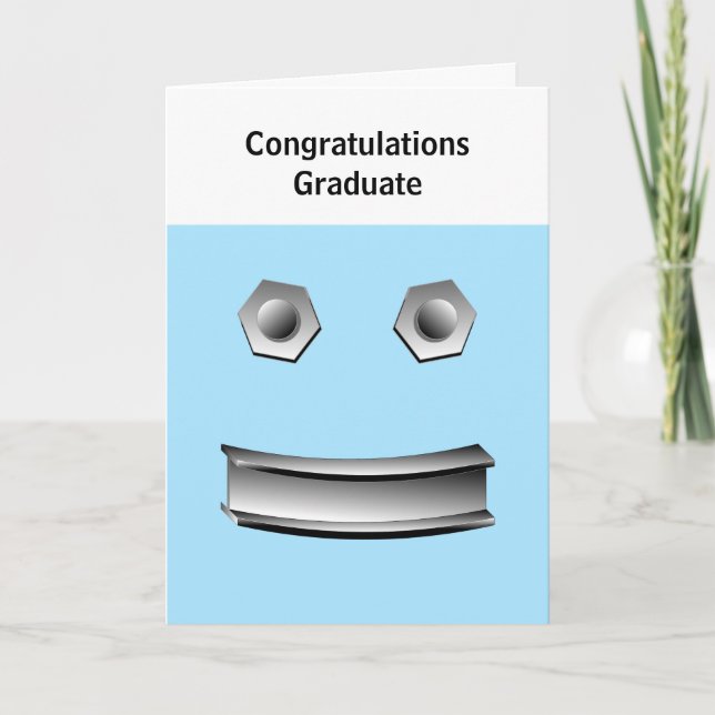 Smiling I- Beam Face Graduation Card (Front)