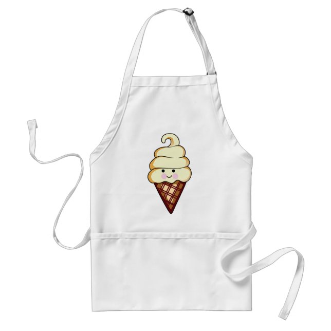 Smiling Ice Cream Adult Apron (Front)
