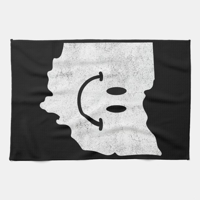 Smiling in OH – Funny Ohio Happy Face  Kitchen Towel (Horizontal)
