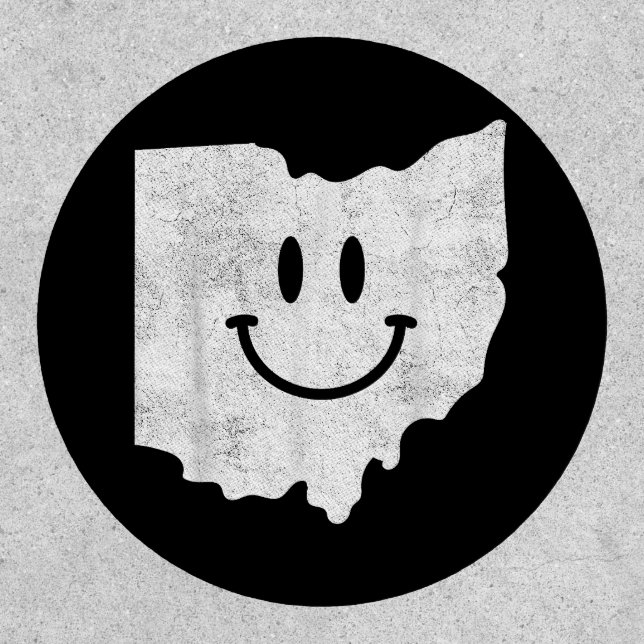Smiling in OH – Funny Ohio Happy Face  Patch (Front)