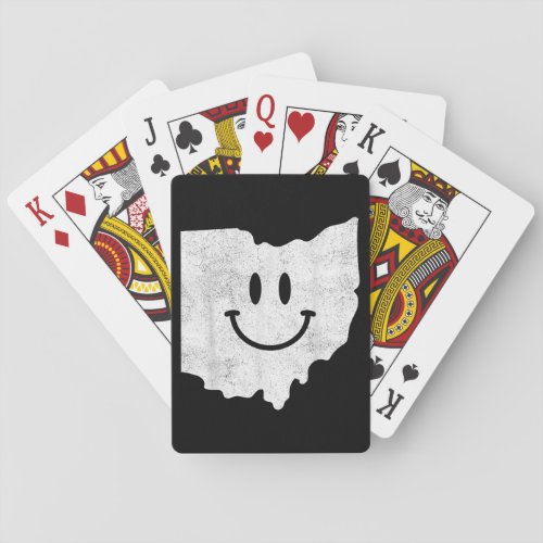 Smiling in OH â Funny Ohio Happy Face  Playing Cards