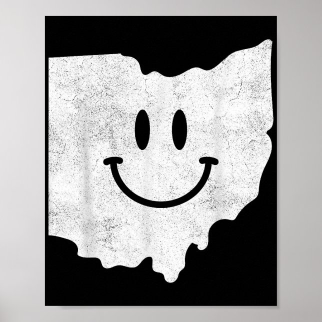 Smiling in OH – Funny Ohio Happy Face  Poster (Front)
