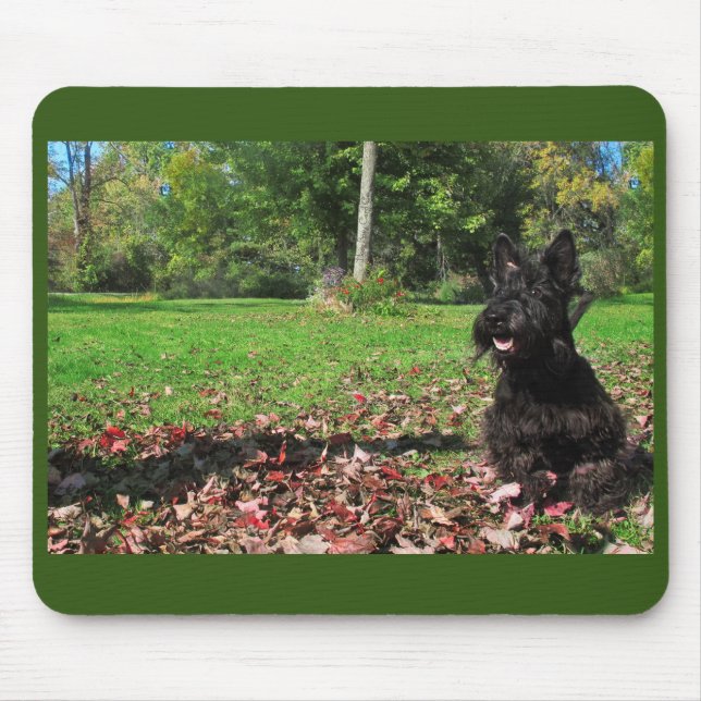Smiling in the Leaves Mouse Pad (Front)