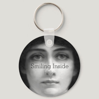 'Smiling Inside' Goth/ Emo/ Autism Keychain