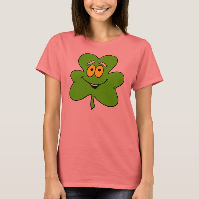 Smiling Irish Shamrock T-Shirt (Front)