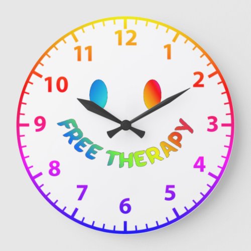  Smiling is free therapy emoji design  Large Clock