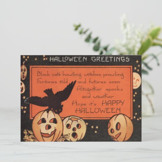 Smiling Jack O Lantern Pumpkin Owl Man In The Moon (Standing Front)