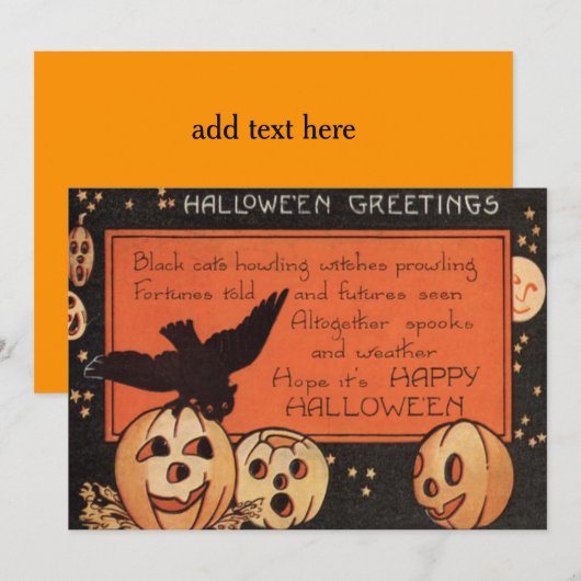 Smiling Jack O Lantern Pumpkin Owl Man In The Moon (Front/Back)