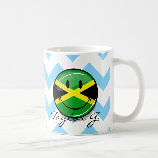 Smiling Jamaican Flag Coffee Mug (Right)