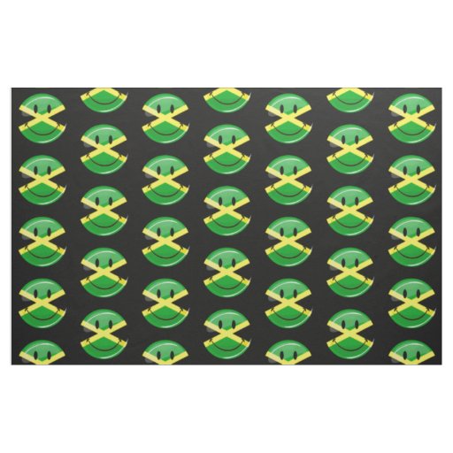 Smiling Jamaican Flag Fabric