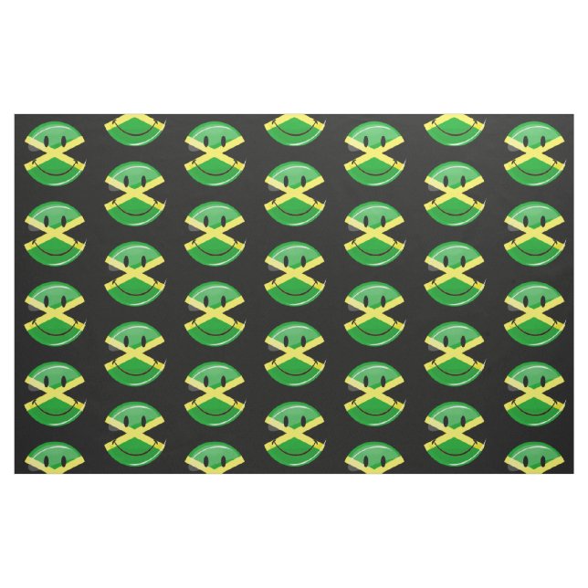 Smiling Jamaican Flag Fabric (Fat Quarter)