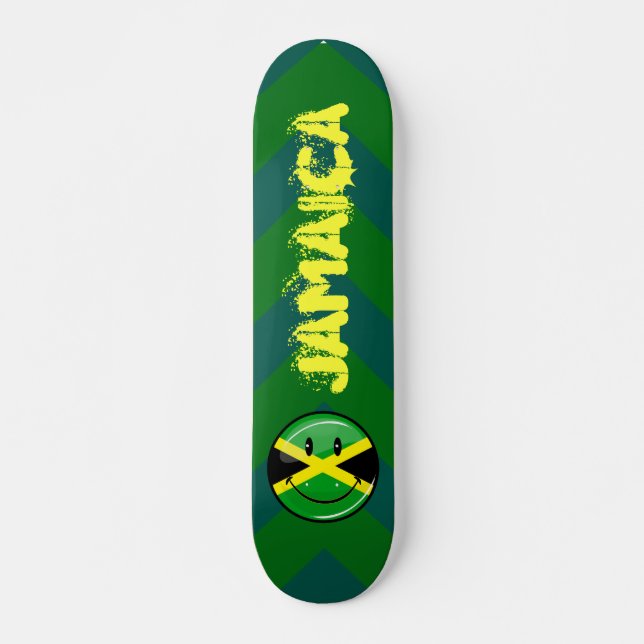 Smiling Jamaican Flag Skateboard Deck (Front)