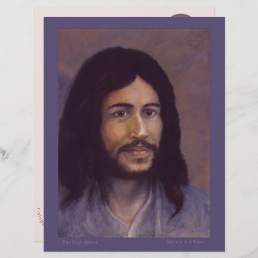 Smiling Jesus Pastel Painting by Miriam Kilmer (Front/Back)