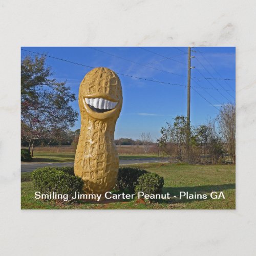 Smiling Jimmy Carter Peanut _ Plains Georgia Postcard