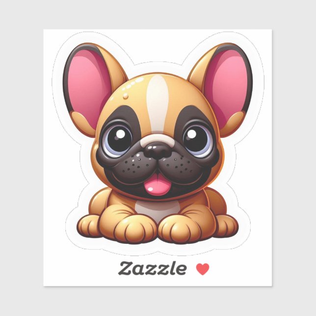 Smiling Kawaii French Bulldog Puppy Sticker (Sheet)