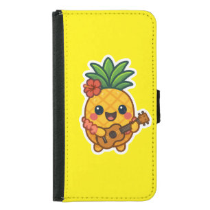 Smiling Kawaii Pineapple – Tropical Samsung Galaxy S5 Wallet Case