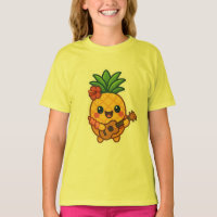 Smiling Kawaii Pineapple – Tropical