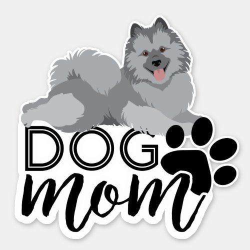 Smiling Keeshond Dog Mom Graphic Sticker