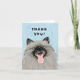 Smiling Keeshond Thank You Card