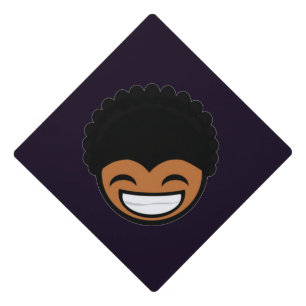 Smiling kid on purple graduation cap topper