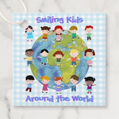 Smiling Kids Around the World Favor Tags