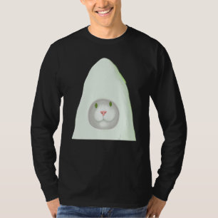 Smiling kitten artwork white cat meme T-Shirt