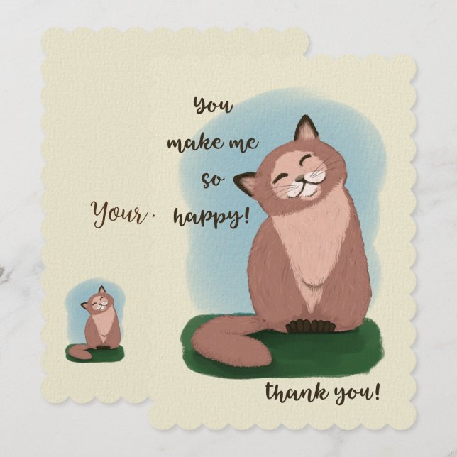 Smiling Kitty You Make Me So Happy Thank You (Front/Back)