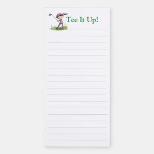 Smiling Lady Golfer Magnetic Notepad